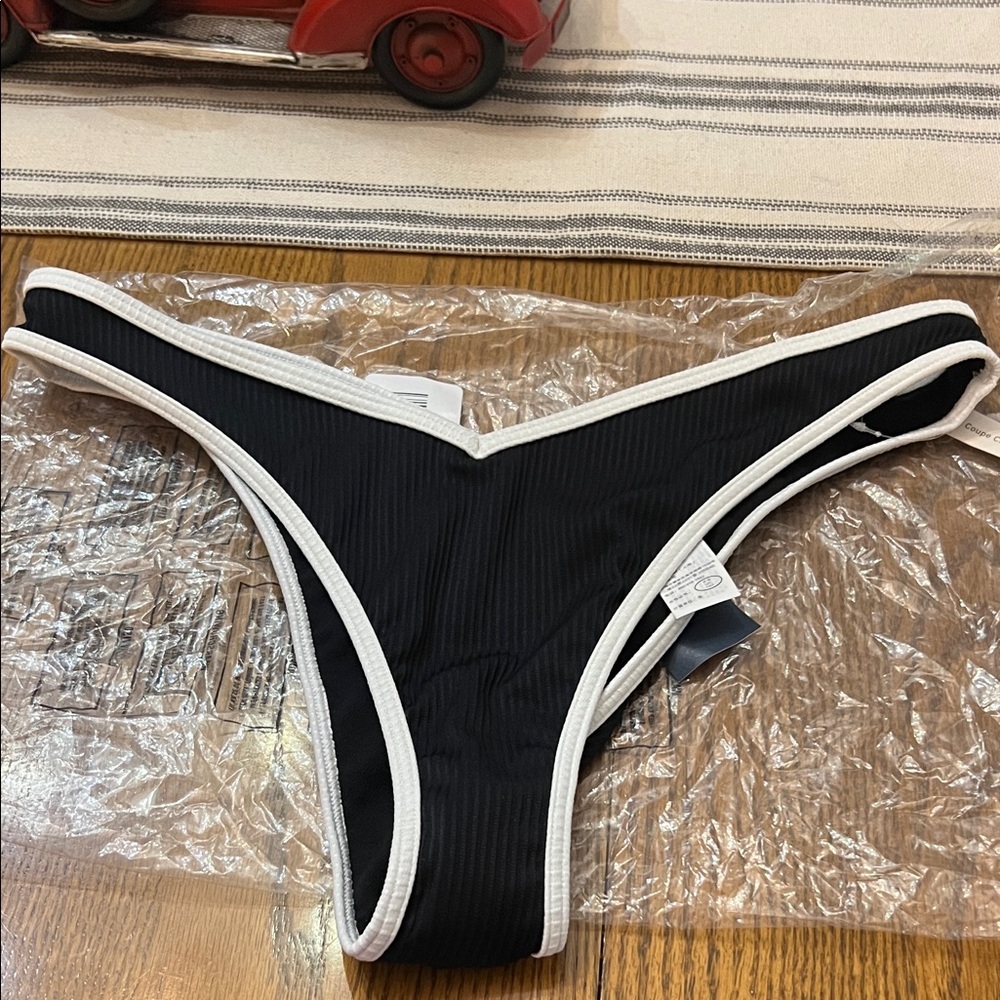 Black and White Cheekiest Fit Hollister Bikini Bottoms